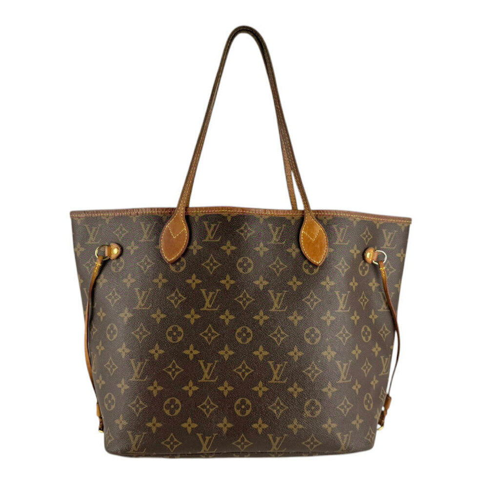 Louis Vuitton Tote Monogram Neverfull Canvas Tote Bag Gold Brown